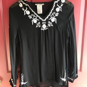 AMI Sheer Black Tunic